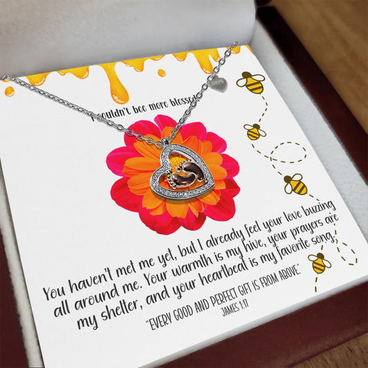 Bee More Blessed – A Baby Feet Heart Necklace for Mom-To-Be