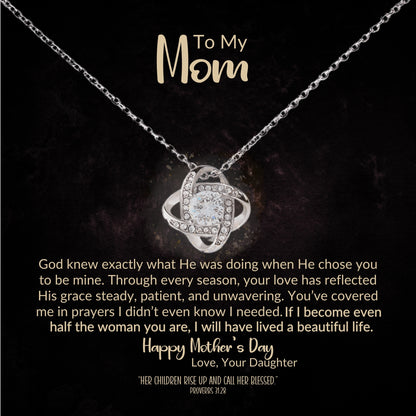 Love Knot Necklace Gift for Mom – God Knew I Needed You Christian Jewelry Gift Set