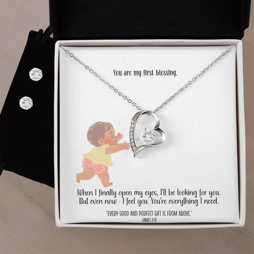 First Blessing – A Necklace & Earring Gift Set for Mom-to-Be