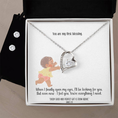 First Blessing – A Necklace & Earring Gift Set for Mom-to-Be
