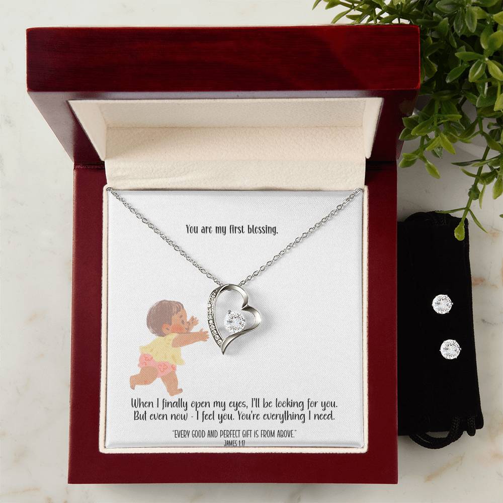 First Blessing – A Necklace & Earring Gift Set for Mom-to-Be