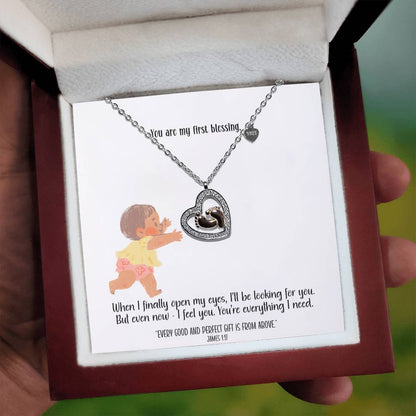 First Blessing – A Baby Feet Heart Necklace for Mom-To-Be