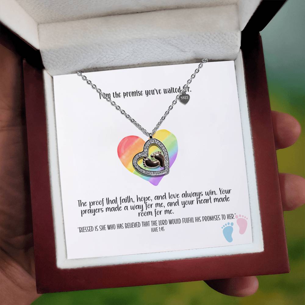 The Promise – A Baby Feet Heart Necklace for Mom-to-Be