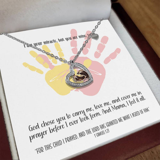 You're My Miracle Too – A Baby Feet Heart Necklace for Mom-To-Be