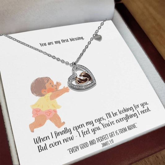 First Blessing – A Baby Feet Heart Necklace for Mom-To-Be